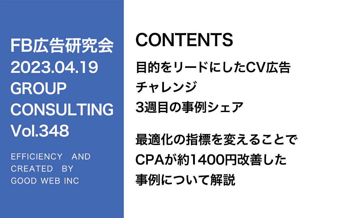 第348回リード目的のCV広告の事例シェア＆リール広告の事例と運用の傾向